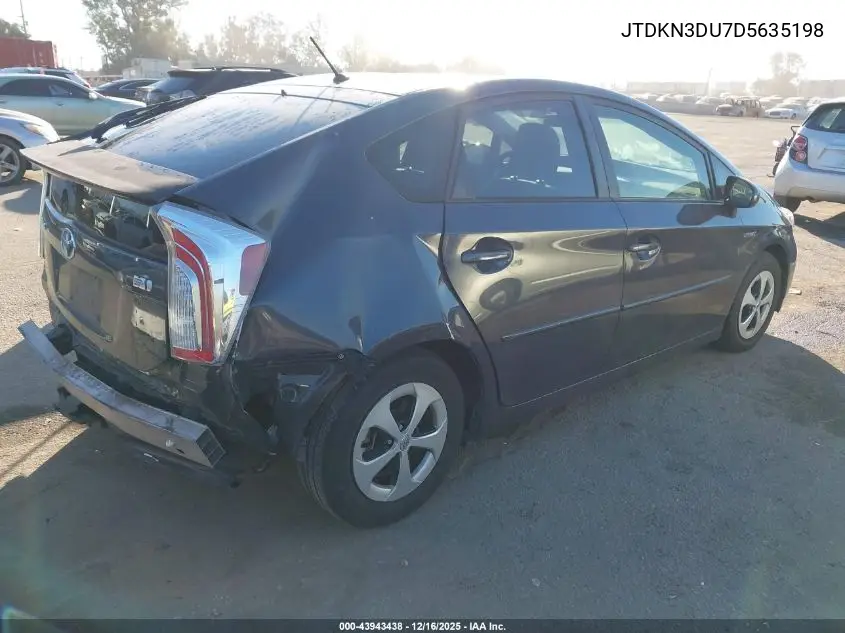 JTDKN3DU7D5635198 2013 Toyota Prius Two
