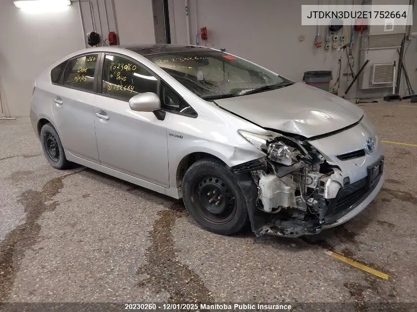 JTDKN3DU2E1752664 2014 Toyota Prius