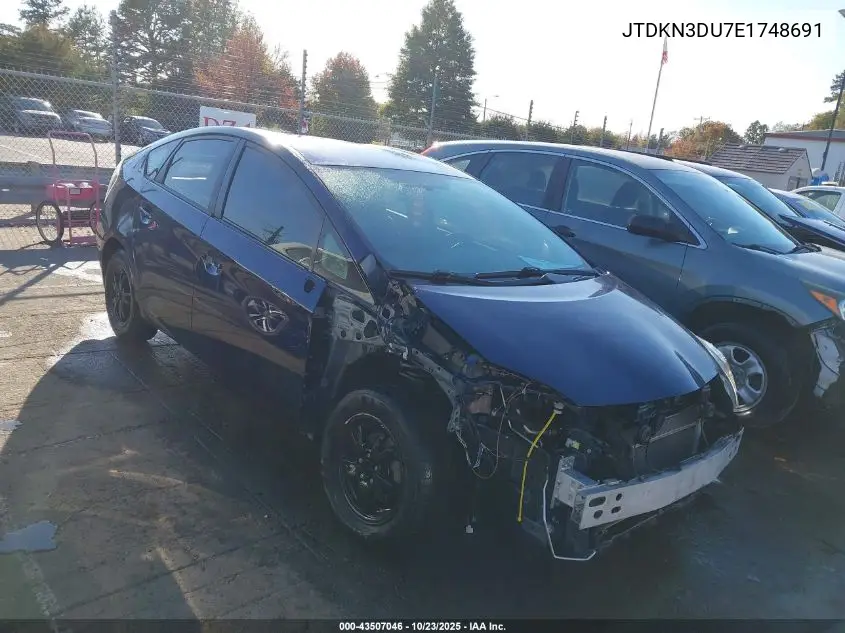 JTDKN3DU7E1748691 2014 Toyota Prius Two