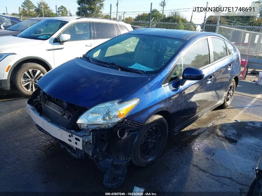 JTDKN3DU7E1748691 2014 Toyota Prius Two