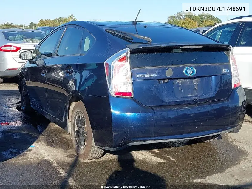 JTDKN3DU7E1748691 2014 Toyota Prius Two