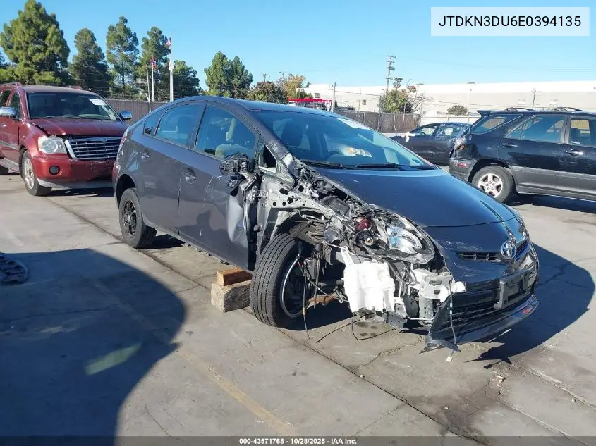 JTDKN3DU6E0394135 2014 Toyota Prius Three