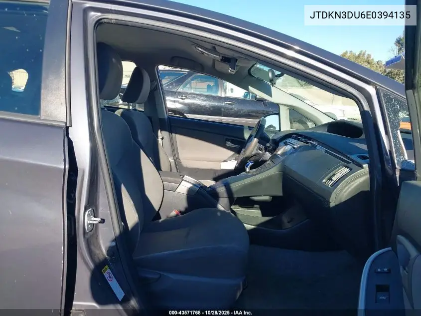 JTDKN3DU6E0394135 2014 Toyota Prius Three
