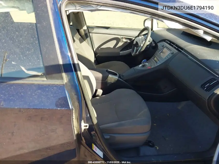 JTDKN3DU6E1794190 2014 Toyota Prius Three