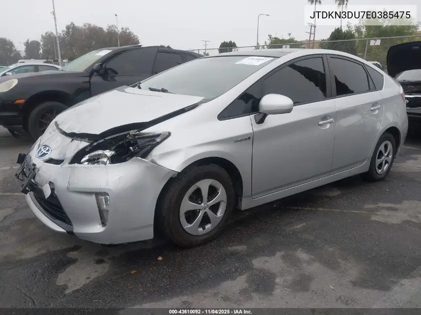 JTDKN3DU7E0385475 2014 Toyota Prius Three