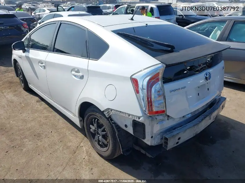 JTDKN3DU7E0387792 2014 Toyota Prius Two