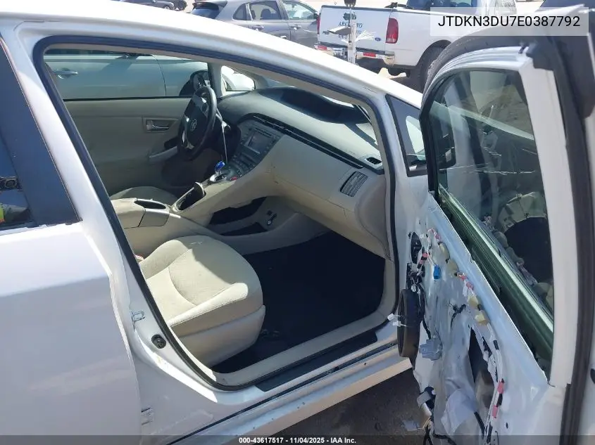 JTDKN3DU7E0387792 2014 Toyota Prius Two