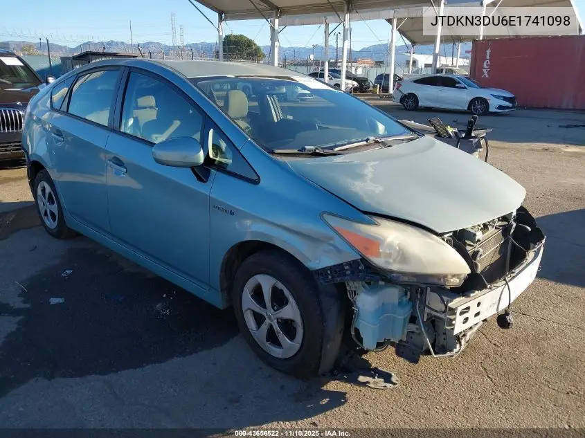 JTDKN3DU6E1741098 2014 Toyota Prius Two