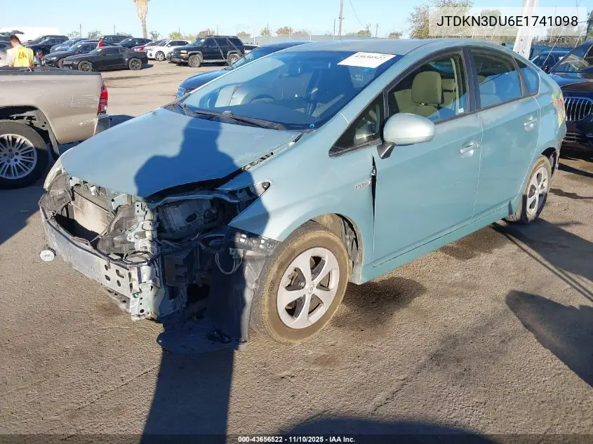 JTDKN3DU6E1741098 2014 Toyota Prius Two