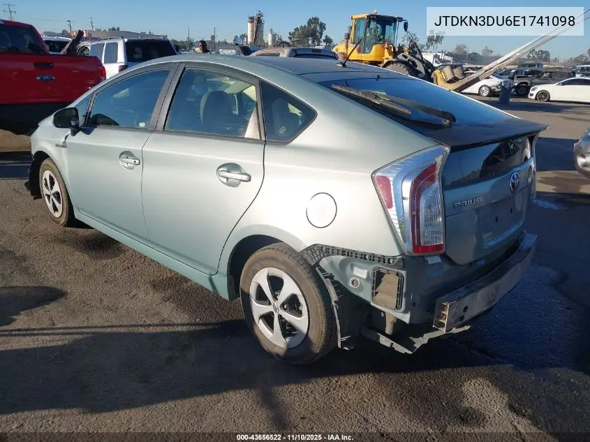 JTDKN3DU6E1741098 2014 Toyota Prius Two