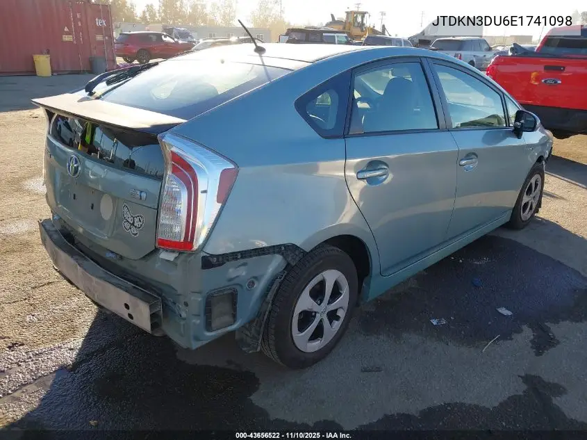 JTDKN3DU6E1741098 2014 Toyota Prius Two