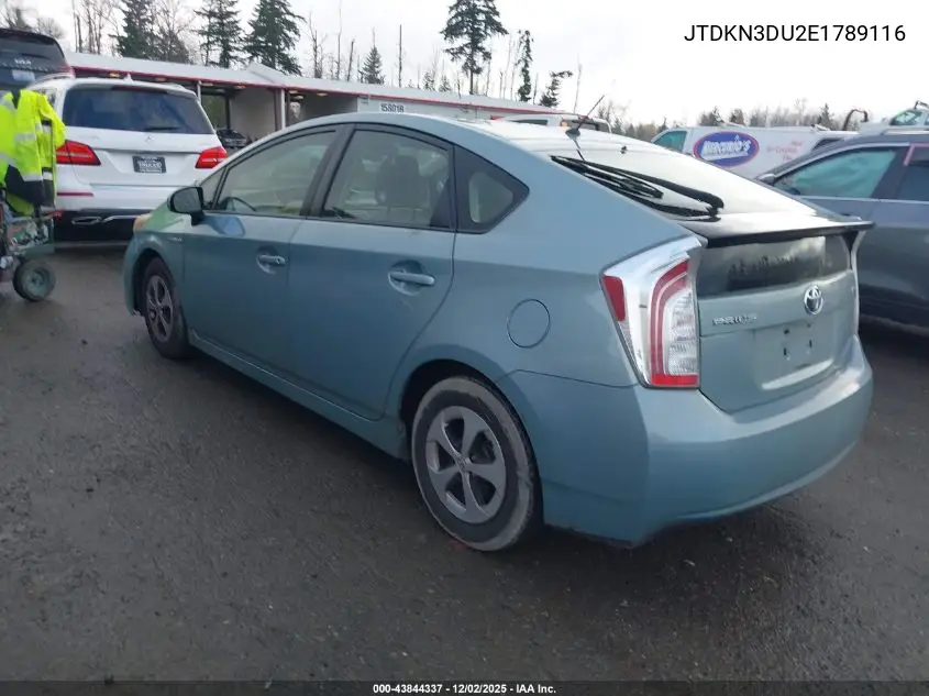 JTDKN3DU2E1789116 2014 Toyota Prius Two