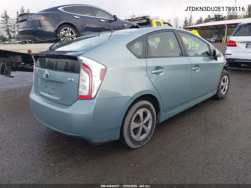 JTDKN3DU2E1789116 2014 Toyota Prius Two
