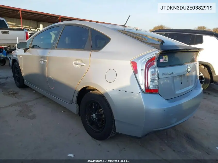 JTDKN3DU2E0382919 2014 Toyota Prius Two