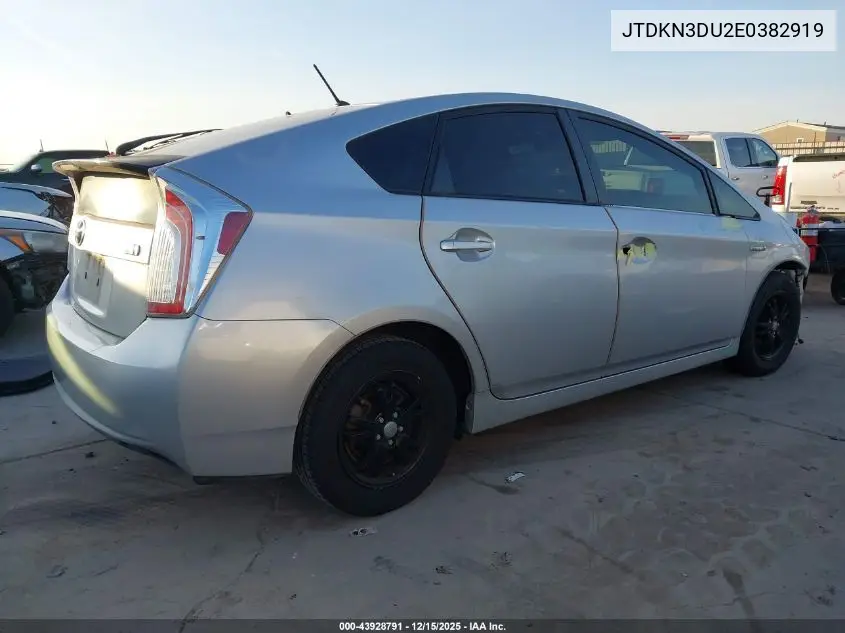 JTDKN3DU2E0382919 2014 Toyota Prius Two