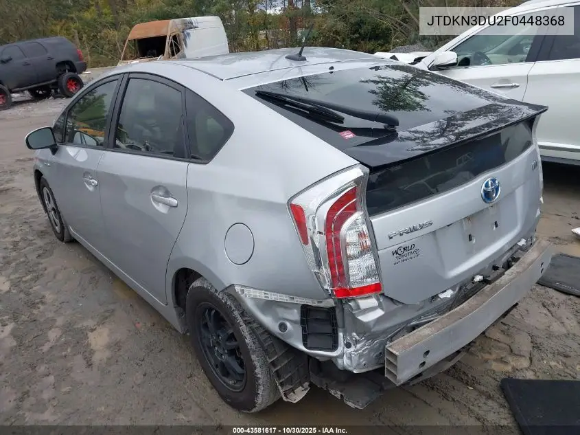 JTDKN3DU2F0448368 2015 Toyota Prius Three