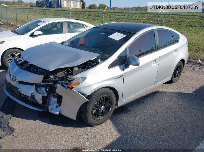 JTDKN3DU6F0437289 2015 Toyota Prius Three