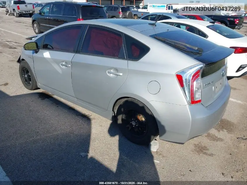 JTDKN3DU6F0437289 2015 Toyota Prius Three