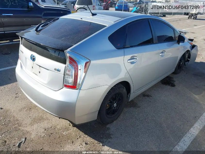 JTDKN3DU6F0437289 2015 Toyota Prius Three