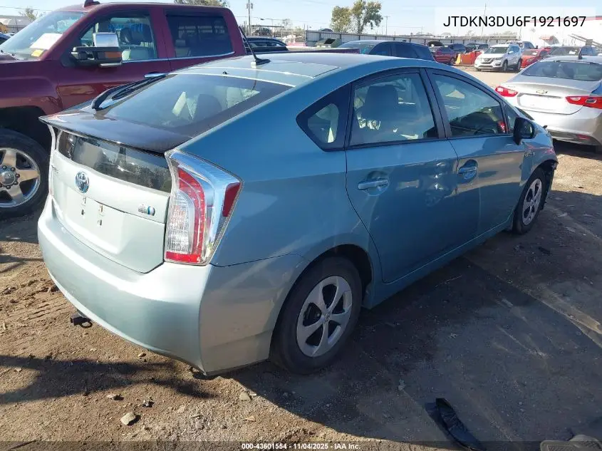 JTDKN3DU6F1921697 2015 Toyota Prius Four