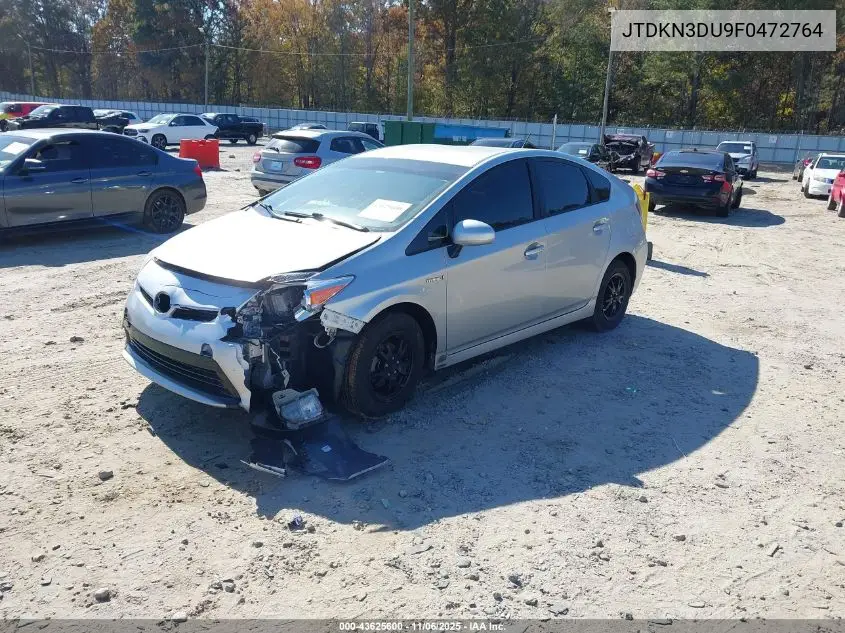 JTDKN3DU9F0472764 2015 Toyota Prius Three