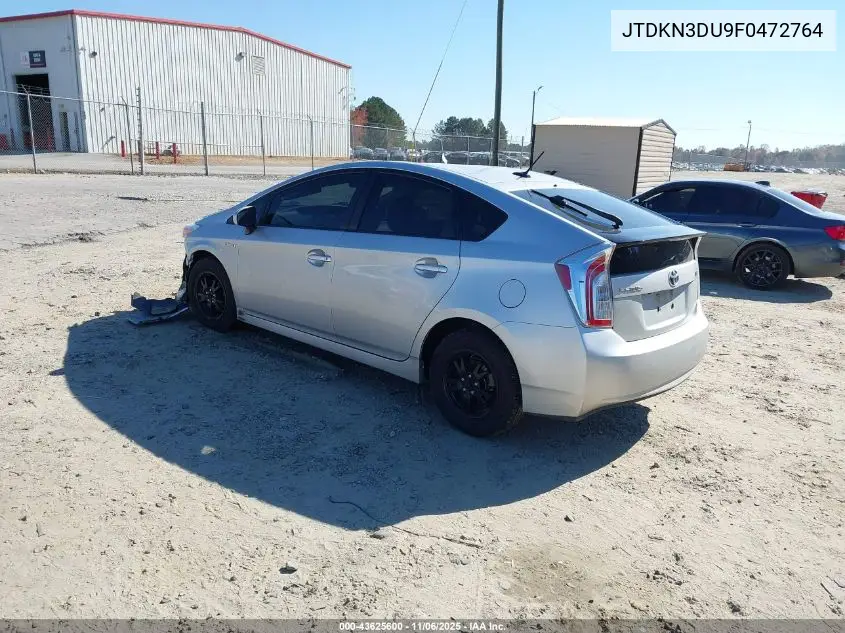 JTDKN3DU9F0472764 2015 Toyota Prius Three