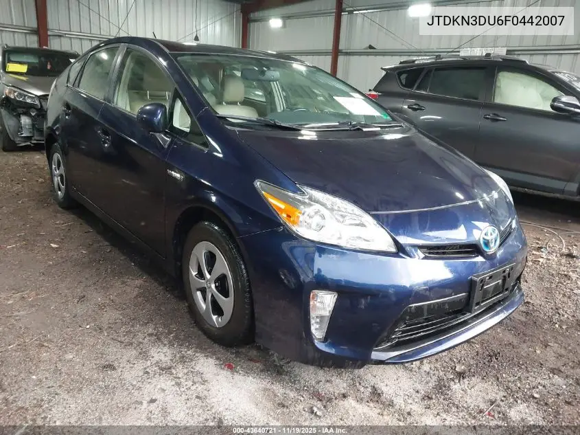 JTDKN3DU6F0442007 2015 Toyota Prius Four
