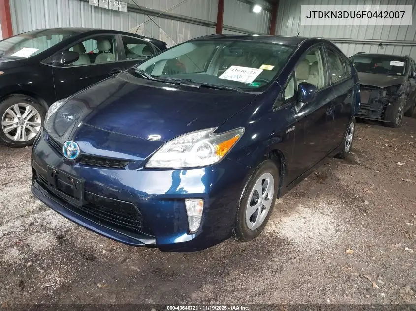 JTDKN3DU6F0442007 2015 Toyota Prius Four