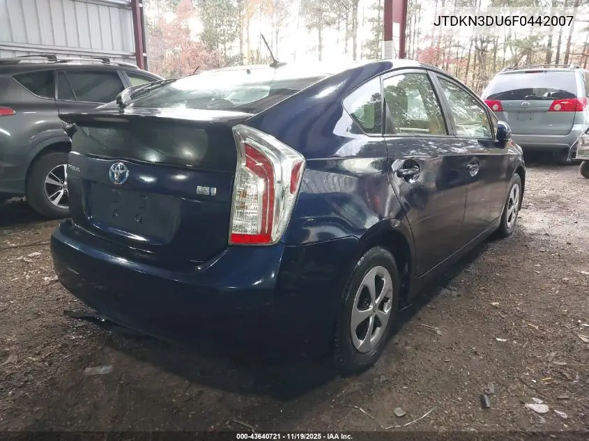 JTDKN3DU6F0442007 2015 Toyota Prius Four