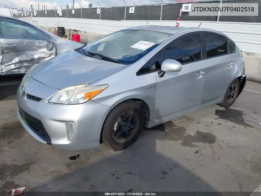 JTDKN3DU7F0402518 2015 Toyota Prius Two