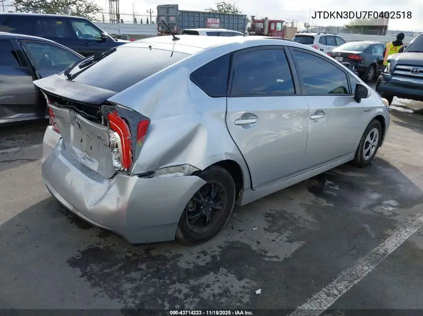 JTDKN3DU7F0402518 2015 Toyota Prius Two
