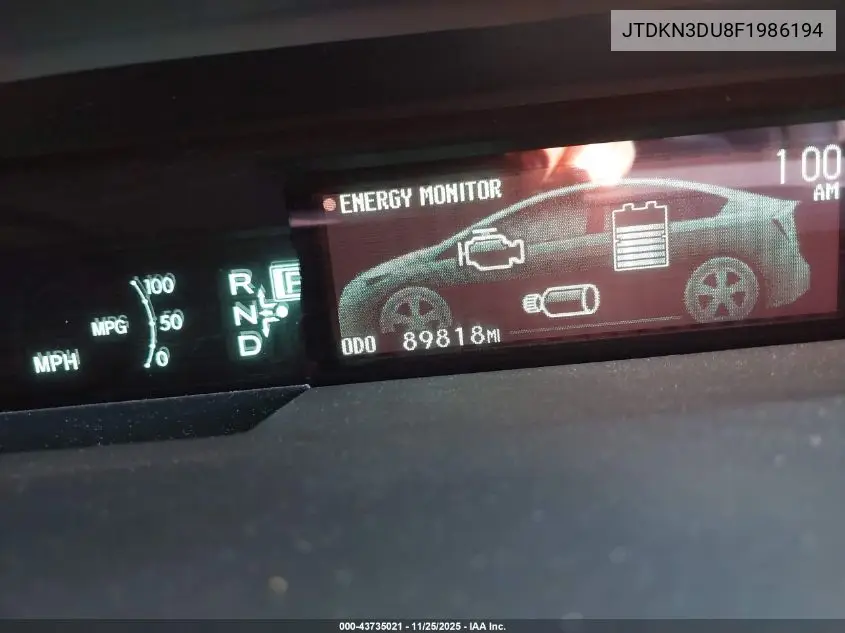 JTDKN3DU8F1986194 2015 Toyota Prius Two