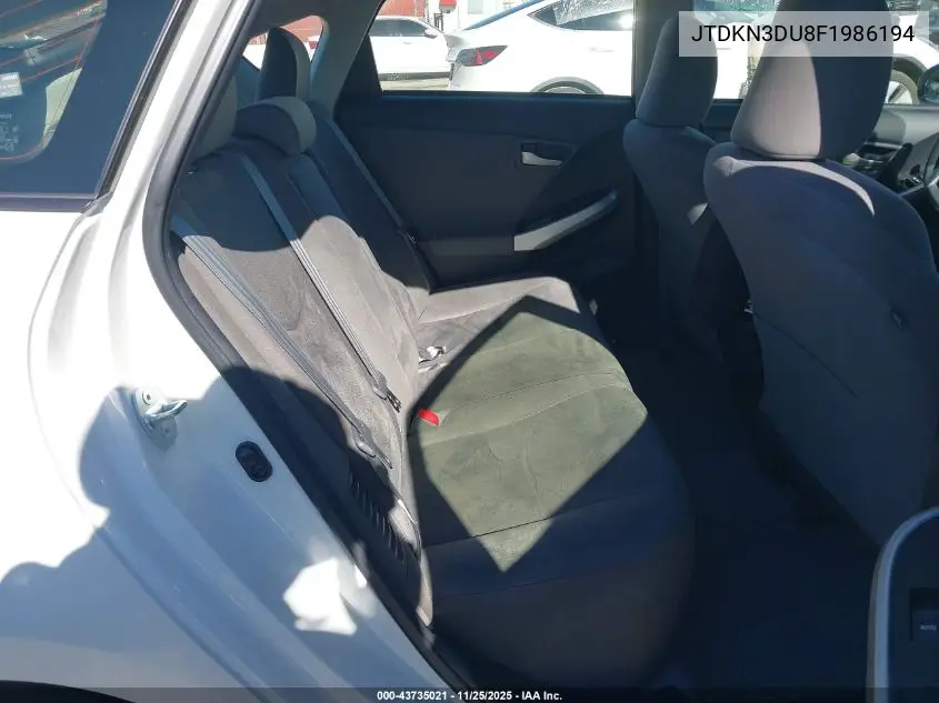 JTDKN3DU8F1986194 2015 Toyota Prius Two