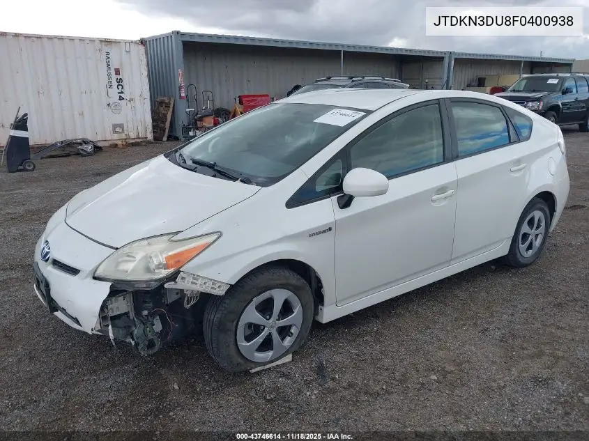 JTDKN3DU8F0400938 2015 Toyota Prius Two
