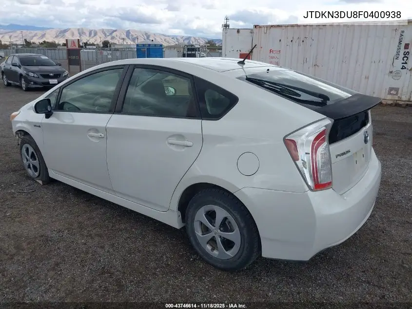 JTDKN3DU8F0400938 2015 Toyota Prius Two