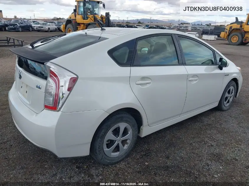 JTDKN3DU8F0400938 2015 Toyota Prius Two