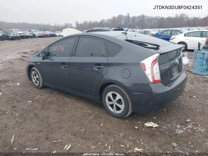 JTDKN3DU8F0424351 2015 Toyota Prius Three