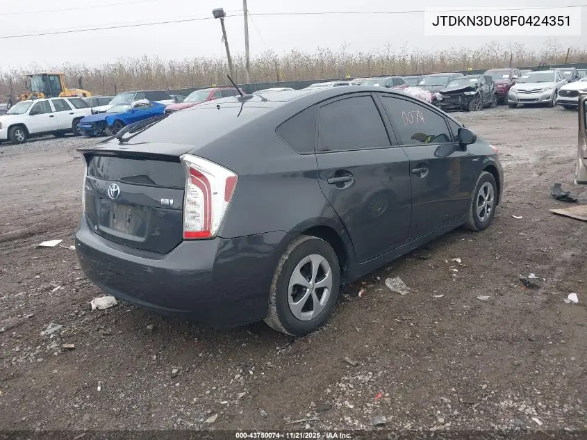 JTDKN3DU8F0424351 2015 Toyota Prius Three
