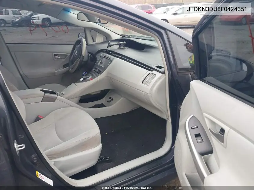 JTDKN3DU8F0424351 2015 Toyota Prius Three