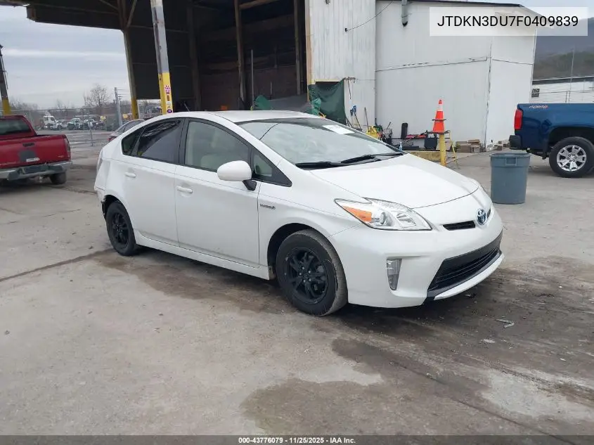 JTDKN3DU7F0409839 2015 Toyota Prius Two