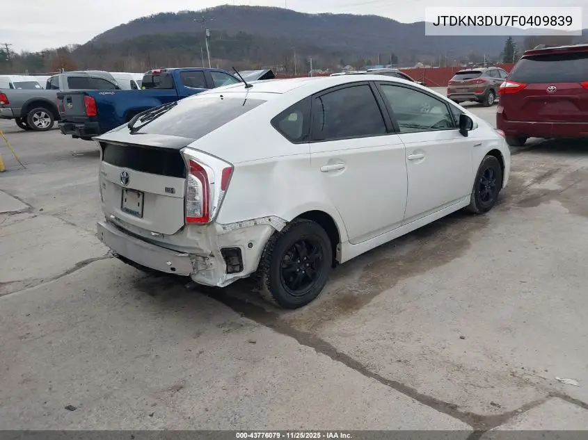 JTDKN3DU7F0409839 2015 Toyota Prius Two