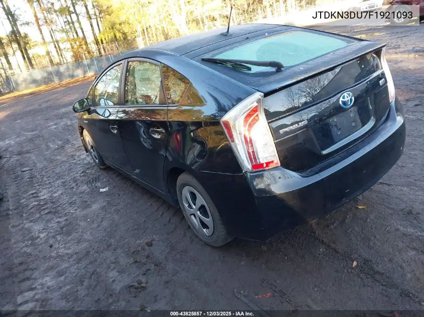 JTDKN3DU7F1921093 2015 Toyota Prius Four