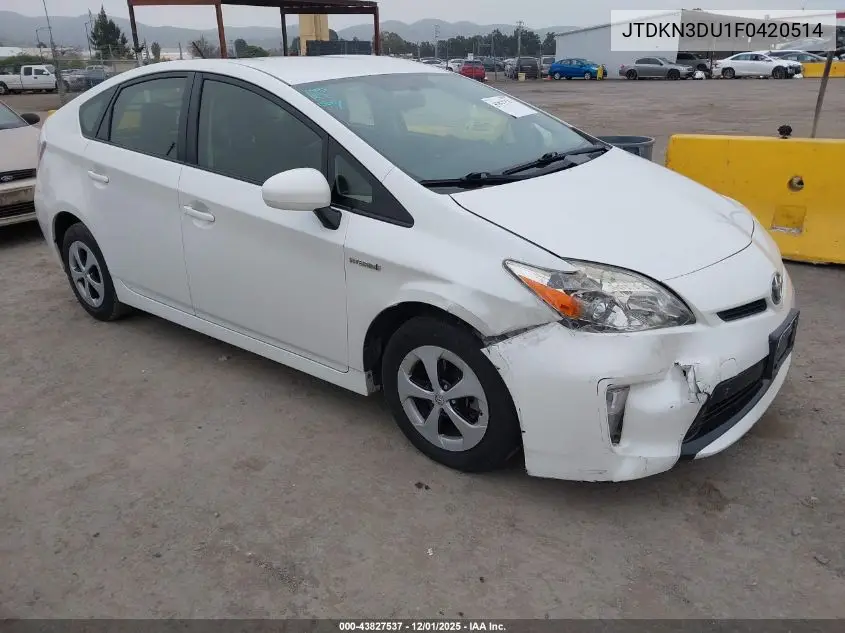 JTDKN3DU1F0420514 2015 Toyota Prius Three