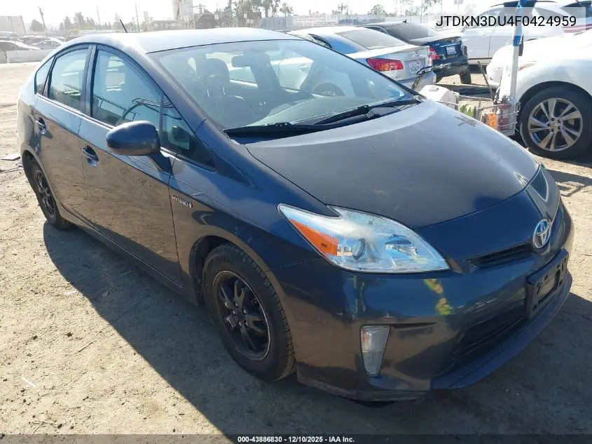 JTDKN3DU4F0424959 2015 Toyota Prius Three