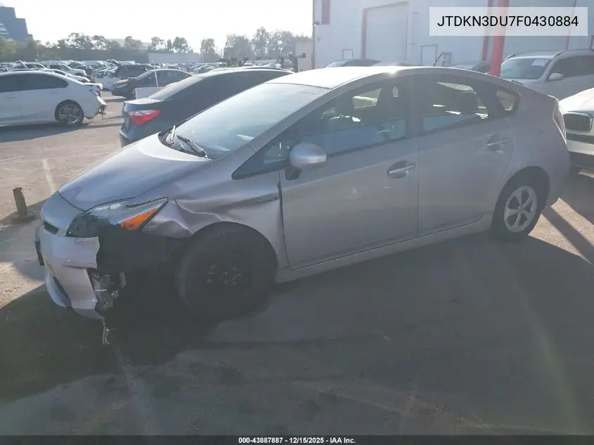 JTDKN3DU7F0430884 2015 Toyota Prius Four