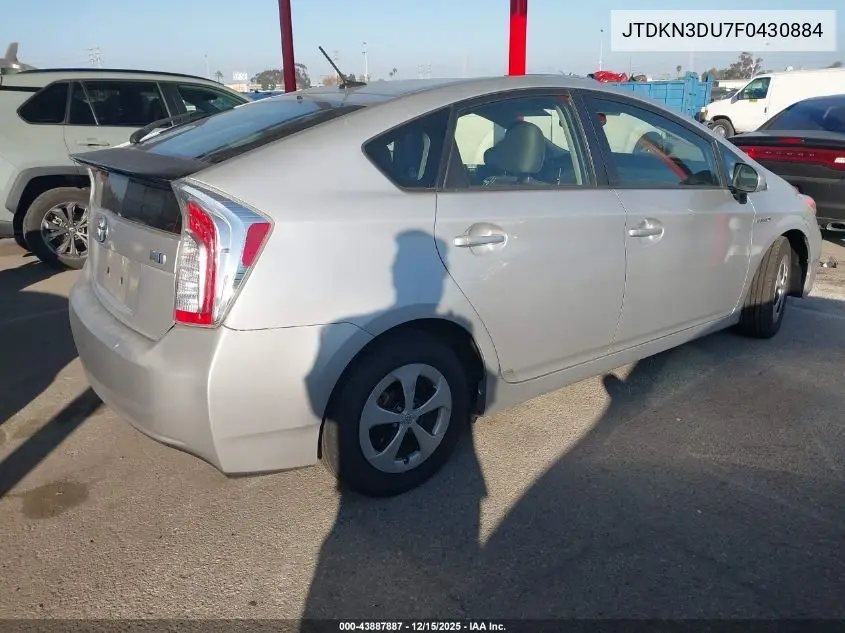 JTDKN3DU7F0430884 2015 Toyota Prius Four