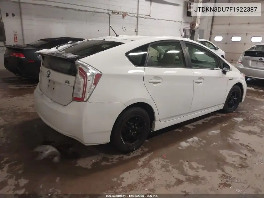 JTDKN3DU7F1922387 2015 Toyota Prius Four