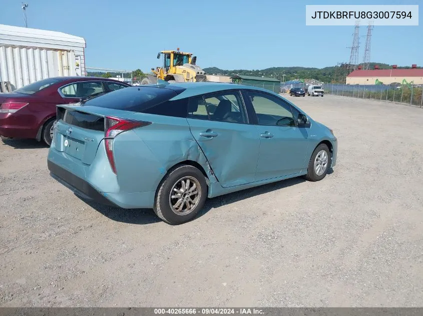 JTDKBRFU8G3007594 2016 Toyota Prius Two