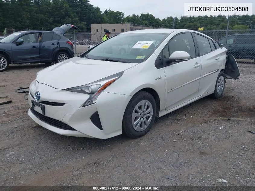 2016 Toyota Prius VIN: JTDKBRFU9G3504508 Lot: 40277412