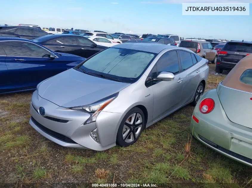 JTDKARFU4G3519436 2016 Toyota Prius Four Touring